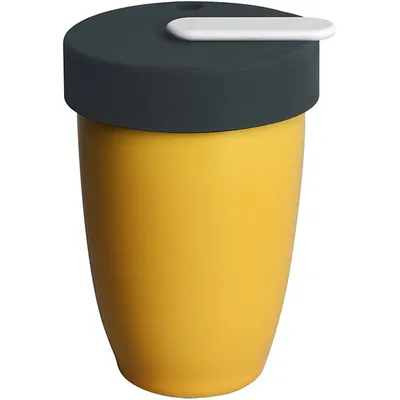 Кружка с двойной стенкой фарфор 250мл желт., Цвет: Желтый