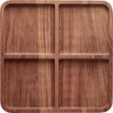 Менажница 4 секции квадратная дуб ,H=25,L=300,B=300мм деревян.