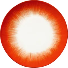 Plate “De” No. 5  porcelain  D=24cm  cream, red