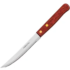 Нож для стейка «Проотель» сталь нерж.,дерево ,L=215/115,B=15мм металлич.,коричнев.
