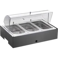 Showcase with roll-top lid for cooling yogurt GN1/3-100, GN1/1-110,4 cooling element  stainless steel, plastic