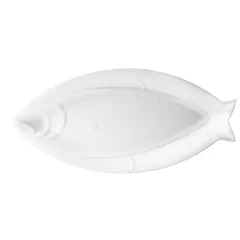 Dish “Kunstwerk” for fish  porcelain ,H=31,L=468,B=216mm white