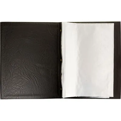 Папка-меню А4 на винтах кожезам. ,H=85,L=325,B=250мм черный, изображение 2