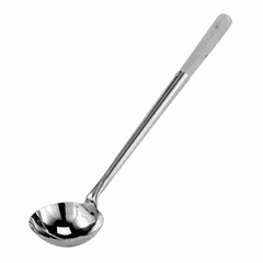 Ladle  stainless steel, wood  D=13.8 cm  metal.