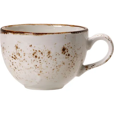 Чашка чайная «Крафт Вайт» фарфор 228мл D=9,H=6см белый,коричнев., Объем по данным поставщика (мл): 228