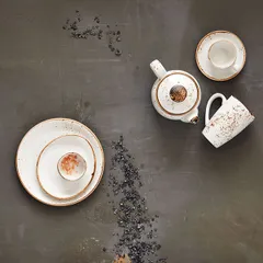 Соусник «Крафт Вайт» фарфор 55мл D=65,H=30мм белый,коричнев., изображение 3