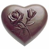 Форма для шоколада «Сердце с цветами»[4шт] поликарбонат ,L=10,B=10см