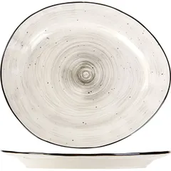 Тарелка «Пастораль» мелкая фарфор ,H=3,L=30,B=26см серый