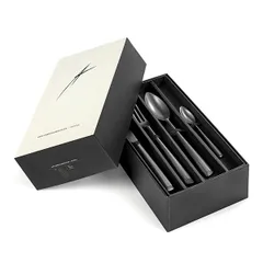 Набор столовых приборов «Зоуи» на 6 персон подарочный[24шт] сталь нерж. антрацит, изображение 2