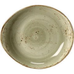 Salad bowl “Kraft”  porcelain  0.67 l , H=55, L=280, B=245mm  green.