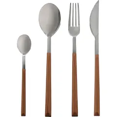 Cutlery set (mahogany)[24pcs] stainless steel,plastic ,H=40,L=29,B=24.5cm