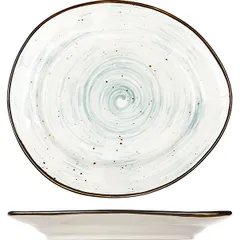 Plate “Pastoral” small  porcelain , L=17.5, B=15.5cm  green.