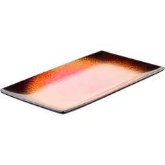 Блюдо «Агат» прямоугольное фарфор ,H=23,L=275,B=165мм красный,черный, изображение 2