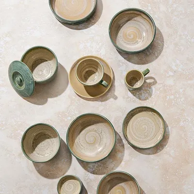 Чашка чайная «Аврора Революшн Джейд» фарфор 350мл D=10,5см зелен.,бежев., изображение 2