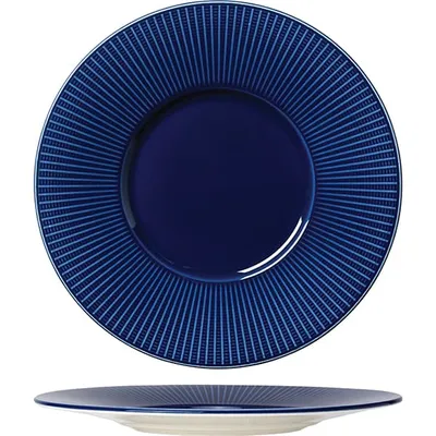 Тарелка «Виллоу Азур» мелкая с широким бортом фарфор D=285,H=25мм синий, Цвет: Синий, Диаметр (мм): 285
