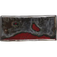 Dish “Soltis Solar Storm” rectangular  ceramics , H=16, L=300, B=135mm  gray, black