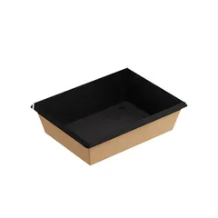 Контейнер бумажный OneClick картон 0,5л ,H=45,L=120,B=160мм черный