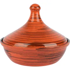 Tagine with lid  ceramics  2.5 l  D=28.5, H=23cm  orange, dark brown.