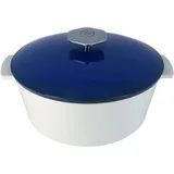 Baking pan with lid “Revolution” ceramics 3.4l D=26,H=14.5cm white,blue