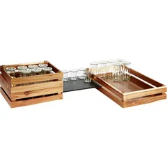 Ящик для подачи акация ,H=10,5,L=55,5,B=35см св. дерево, изображение 3