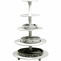 4-tier cake stand D=20,25,32,34cm plastic ,H=55cm