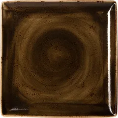 Блюдо «Крафт Браун» квадратное фарфор ,H=18,L=270,B=270мм коричнев.