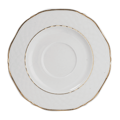 Saucer “Aphrodite”  porcelain  D=130, H=15mm  white, gold