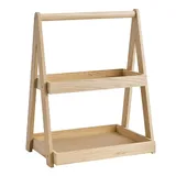 Этажерка «Вало» 2 яруса буфетная (верх GN 1/3, низ GN 1/2) дуб ,H=44,5,L=35,B=26,5см бежев.