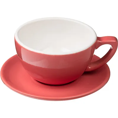 Чашка кофейная «Пур-Амор» фарфор 300мл D=110/60,H=65,L=140мм кораллов.,белый, изображение 9
