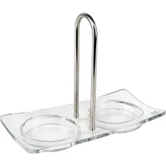 Подставка для мельниц для специй для 2 мельниц акрил ,H=155,L=175,B=90мм прозр.,металлич.