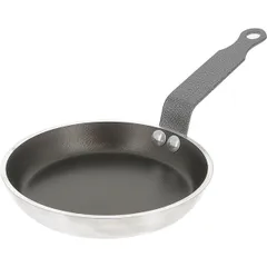 Pancake pan aluminium,teflon D=140,H=20,L=265mm black,silver.