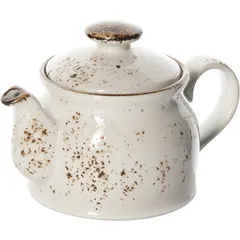 Чайник заварочный «Крафт Вайт» фарфор 425мл D=75,H=114,L=170мм белый,коричнев.