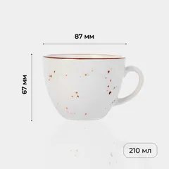 Чашка чайная «Париж» фарфор 210мл D=87,H=67мм белый,коричнев., Объем по данным поставщика (мл): 210, изображение 3