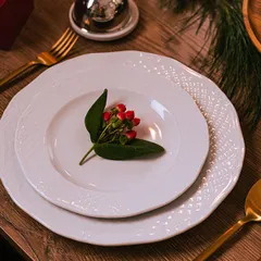 Тарелка «Афродита» мелкая фарфор D=270,H=22мм белый, изображение 2