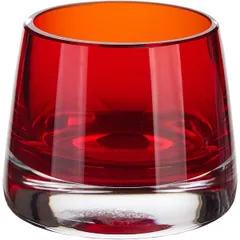 Candlestick “Joy” glass D=67,H=64mm red