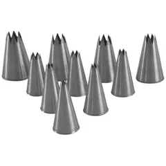 Set of pastry nozzles “Star” d=4-15mm [10 pcs]  stainless steel.