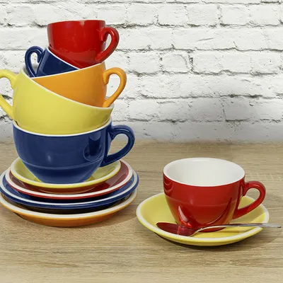 Чашка чайная «Алберго» фарфор 200мл D=88,H=60мм красный, изображение 2