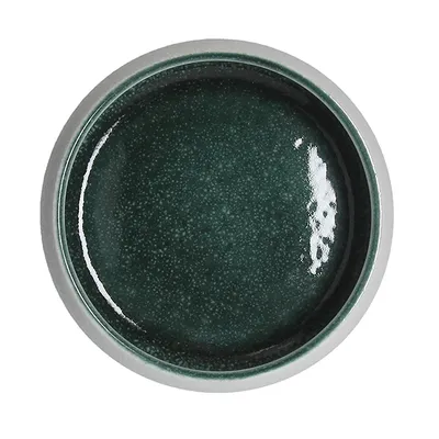 Салатник «Эллипс» керамика D=140,H=45мм белый,зелен., изображение 2