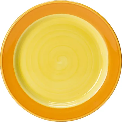 Тарелка «Фридом Йеллоу» мелкая фарфор D=16см белый,желт.