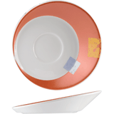Блюдце «Зен Шиир» фарфор D=150,H=35мм белый,оранжев.