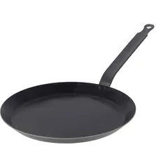 Frying pan blue steel D=220,H=25,L=415mm gray