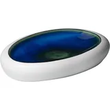 Salad bowl “Abyssos” oval  porcelain  0.5 l , H=50, L=315, B=210mm  white, blue