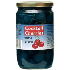Cherry with cuttings “Kokt.” 750 g (85 pcs. in a jar)  glass  D=85, H=150mm  blue