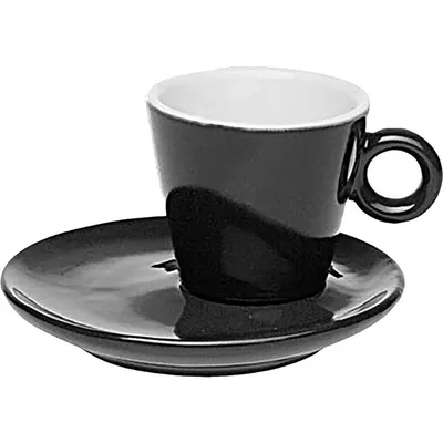 Кофейная пара «Элегант» набор  [6шт] фарфор 65мл черный