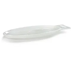 Serving dish glass ,H=22,L=350,B=160mm white