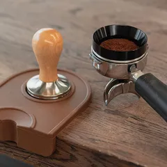 Темпер для кофе сталь нерж.,бук D=58,H=95мм стальной,бежев., изображение 2