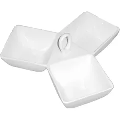 Menagerie square 3 divisions “Kunstwerk”  porcelain  D=30, H=12, L=10, B=10 cm  white