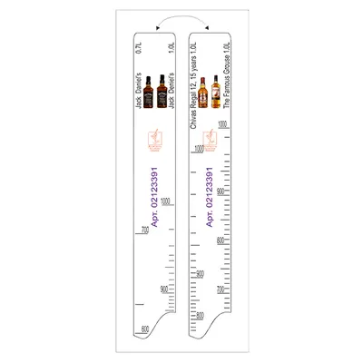 Линейка барная «Jack Daniel''s» 0,7, 1 л, «Chivas Regal», «The Famous Grouse» 1 л пластик ,L=28,B=2см