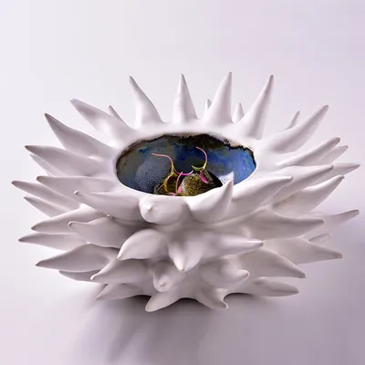 Емкость для подачи «Ро Дизайн Бай Эрбиси» в виде морского ежа фарфор D=8см белый, изображение 7