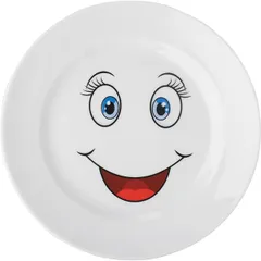 Plate “Smile” small  porcelain  D=17cm  white